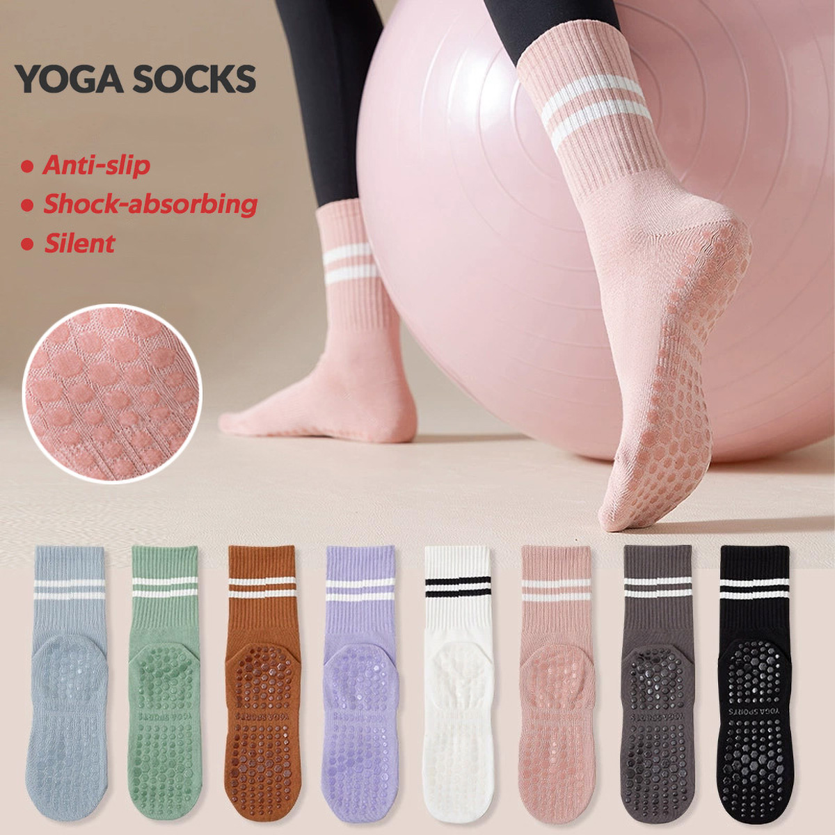 3 pares de meias longas de iog - Medias Para Pilates Y Yoga avaliação e preço