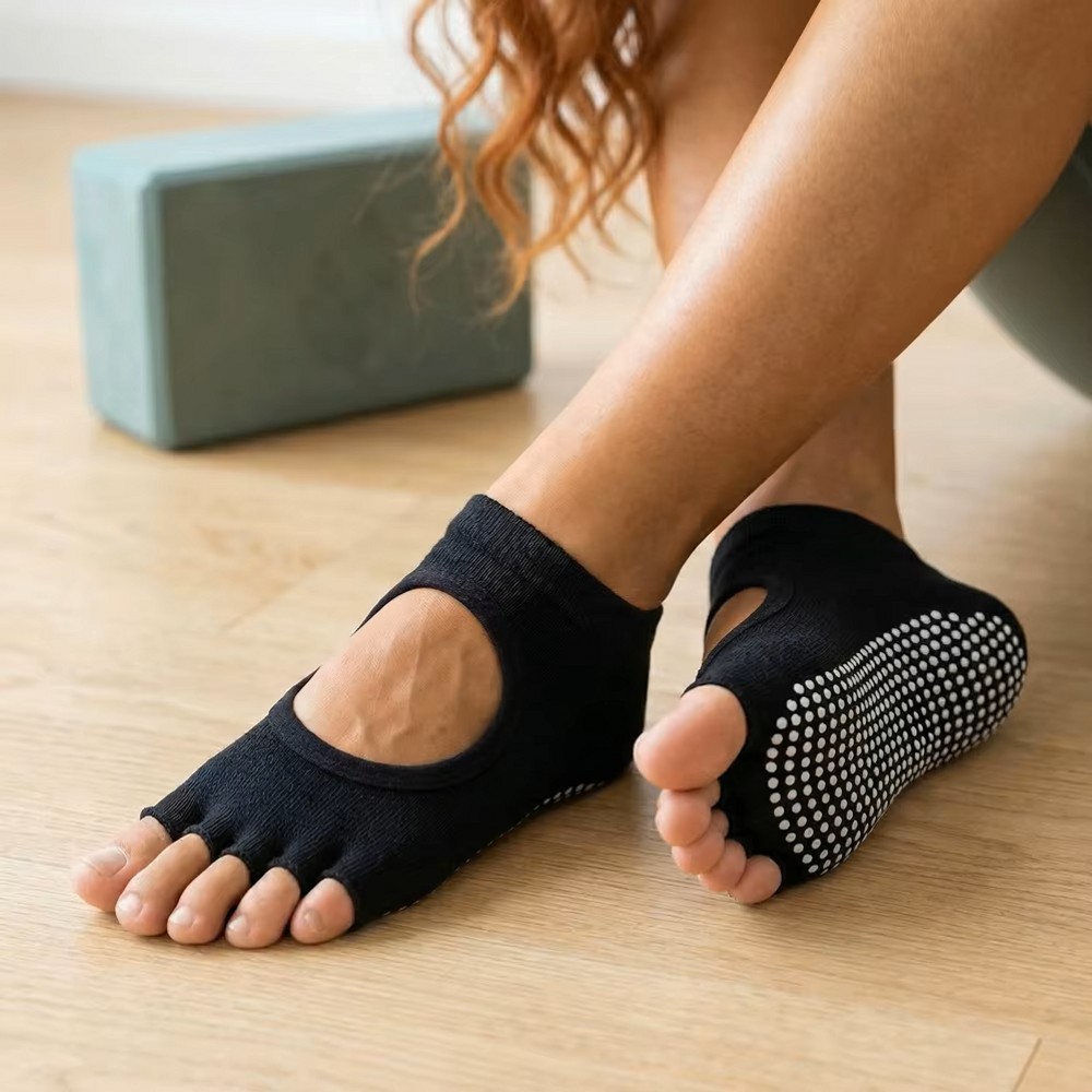 Meias de Yoga Sem Costas com C - Medias Para Pilates Y Yoga avaliação e preço